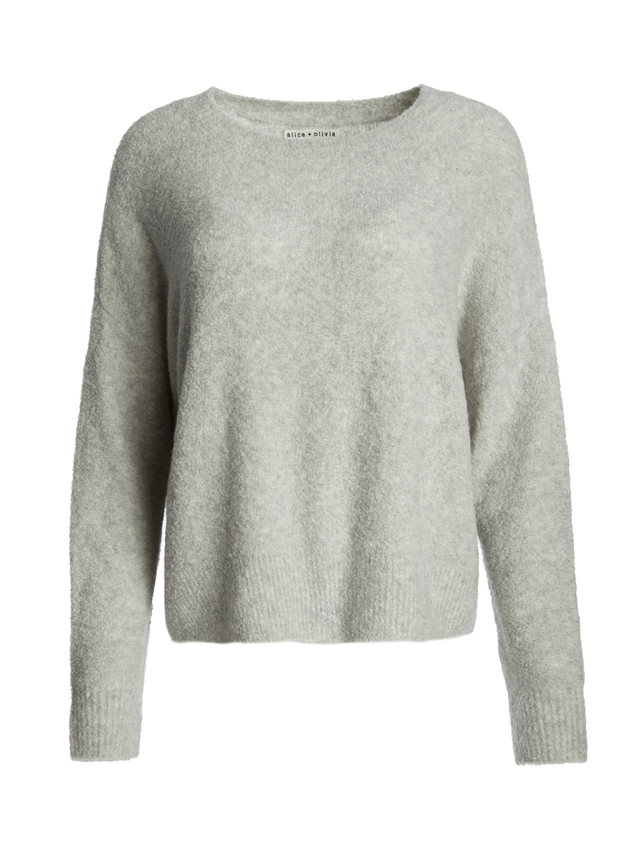 Roma Slouchy Pullover In Heather Grey | Alice And Olivia