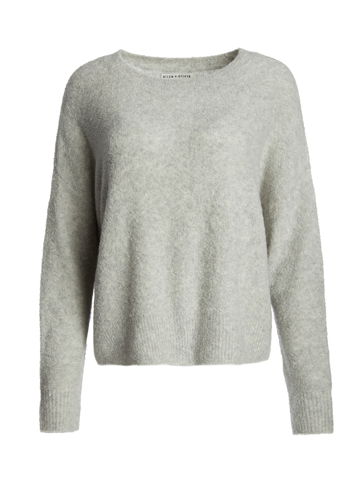 ROMA SLOUCHY PULLOVER - HEATHER GREY image 5 - Alice And Olivia