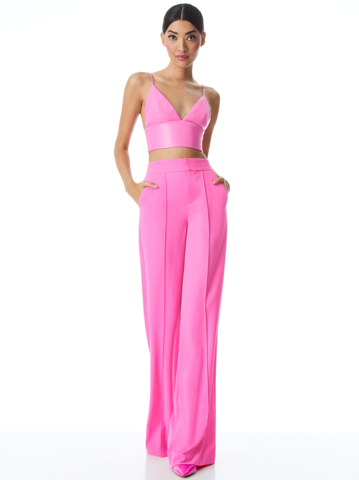 DYLAN HIGH WAISTED WIDE LEG PANT - FRENCH ROSE image 2 - Alice And Olivia