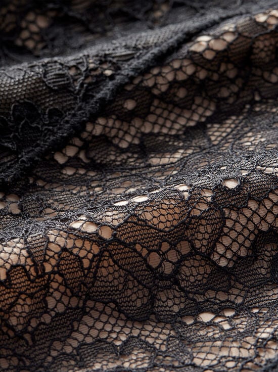 BLACK-DELORA LACE PANELED DRESS