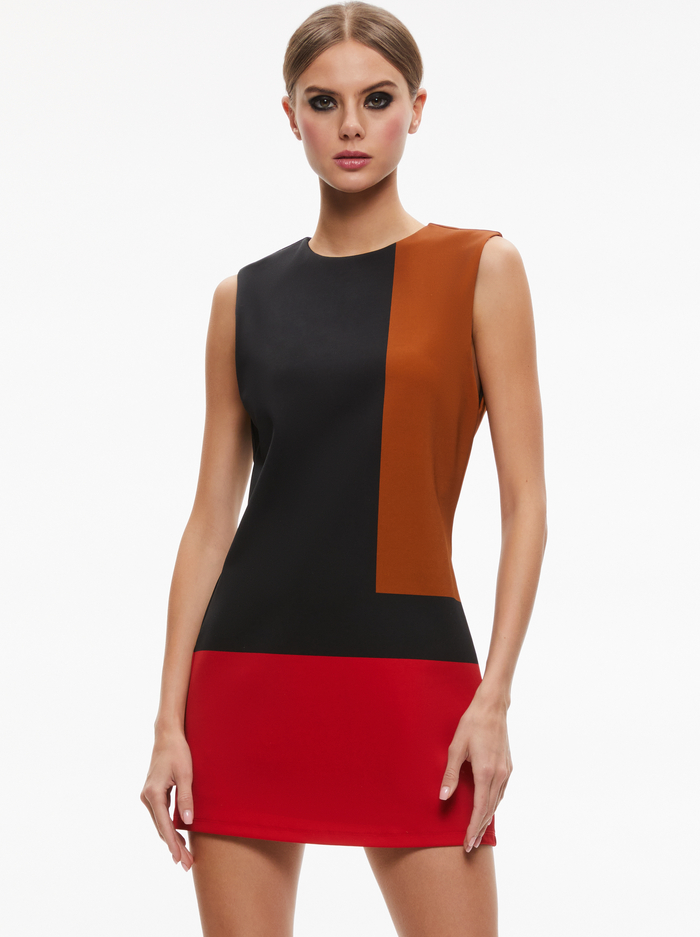 WYNELL MINI DRESS - MULTI COLORBLOCK image 2 - Alice And Olivia