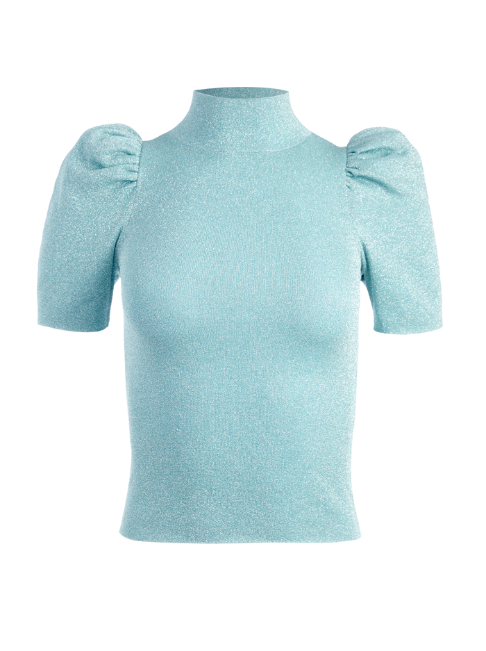 ISSA PUFF SLEEVE TURTLENECK - WATERFALL image 5 - Alice And Olivia