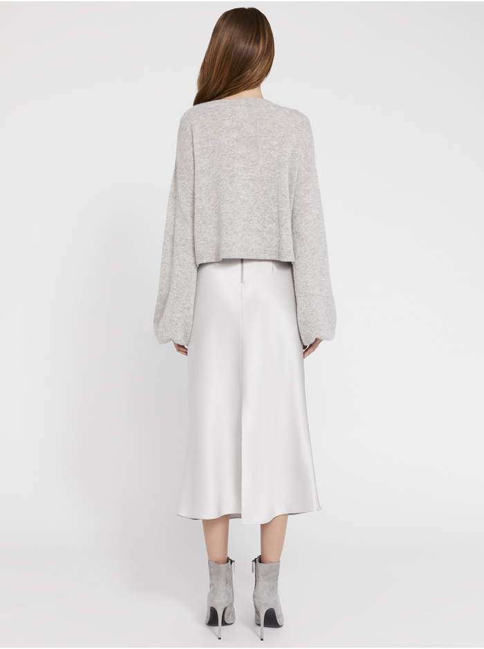 ANSLEY WIDE SLEEVE CROPPED SWEATER - HEATHER GREY image 3 - Alice And Olivia