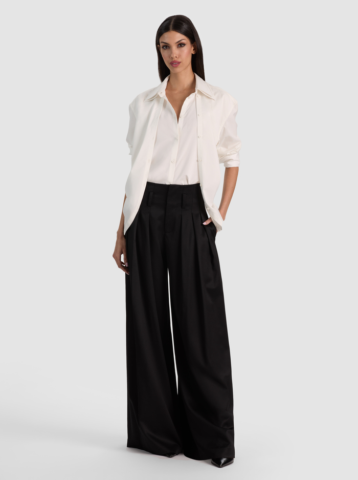 BENSON WOOL PLEATED PANT - BLACK image 1 - ALICE + OLIVIA