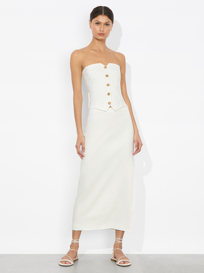 KELCEY STRAPLESS LINEN VEST - OFF WHITE image 5 - Alice And Olivia