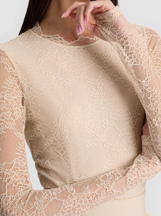BISCOTTI-TAEYN LACE BODYSUIT
