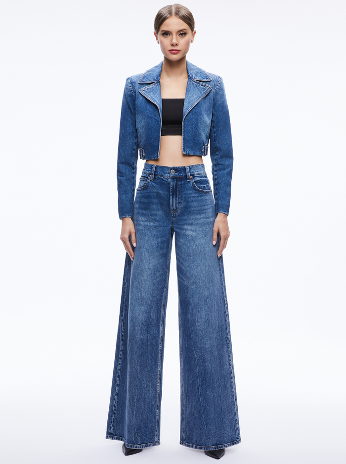 YARDLEY DENIM JACKET - LOLA BLUE image 2 - Alice And Olivia