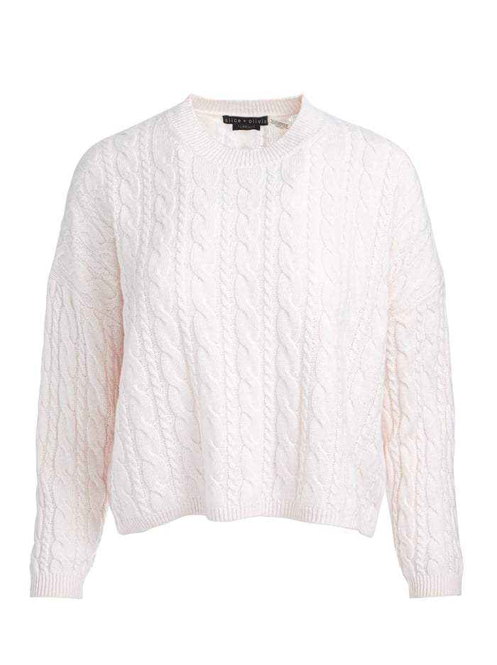 CECILIE CASHMERE CABLEKNIT PULLOVER - ECRU image 5 - Alice And Olivia