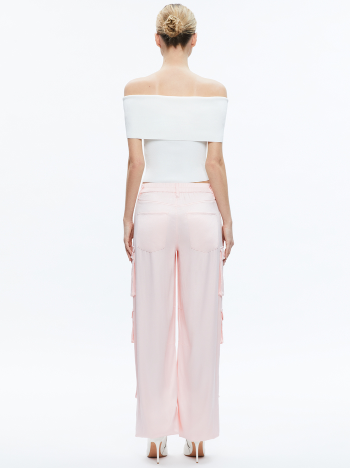 OLYMPIA MID RISE BAGGY CARGO PANTS - PINK LACE image 2 - Alice And Olivia
