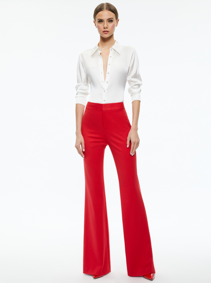 DEANNA HIGH RISE BOOTCUT PANT - PERFECT RUBY image 2 - ALICE + OLIVIA