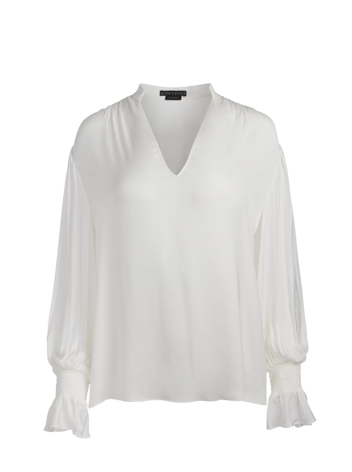 ONICA COLLARED BLOUSE - OFF WHITE image 5 - Alice And Olivia