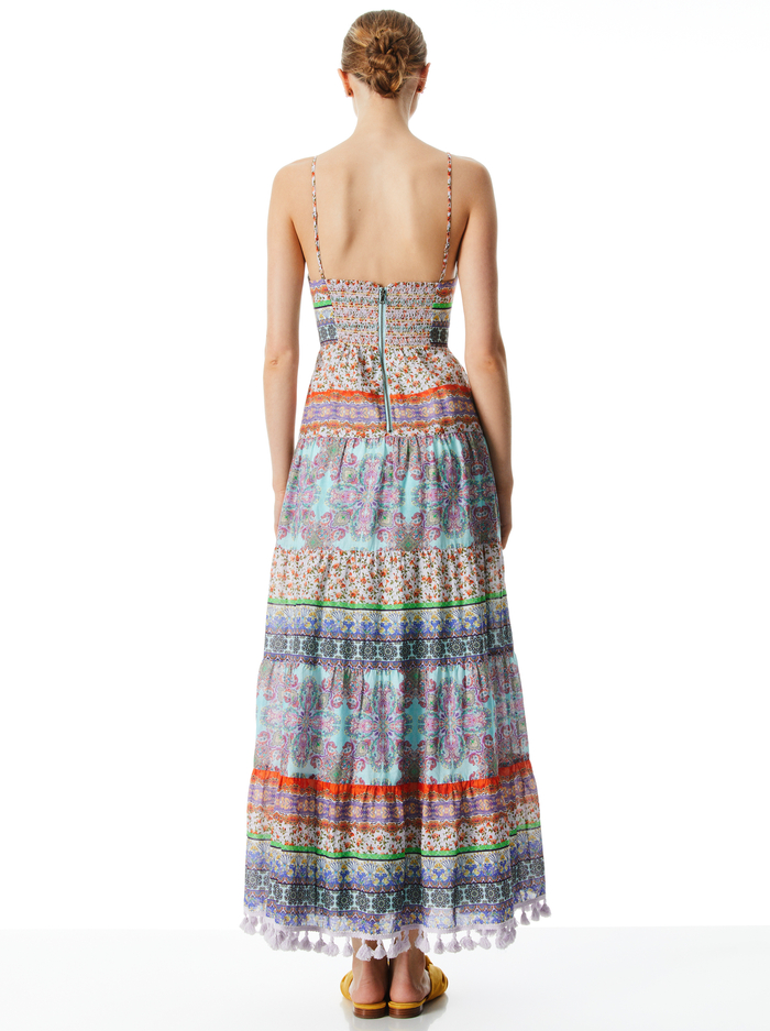 MINKA TIE FRONT MAXI DRESS - RITZY/MULTI image 1 - ALICE + OLIVIA