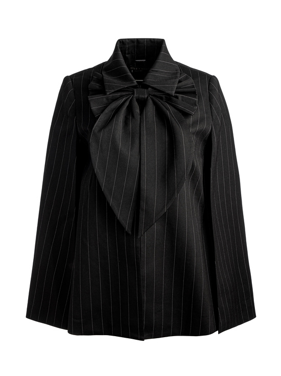 BLACK/OFF WHITE-PHILIPPA BOW CAPE