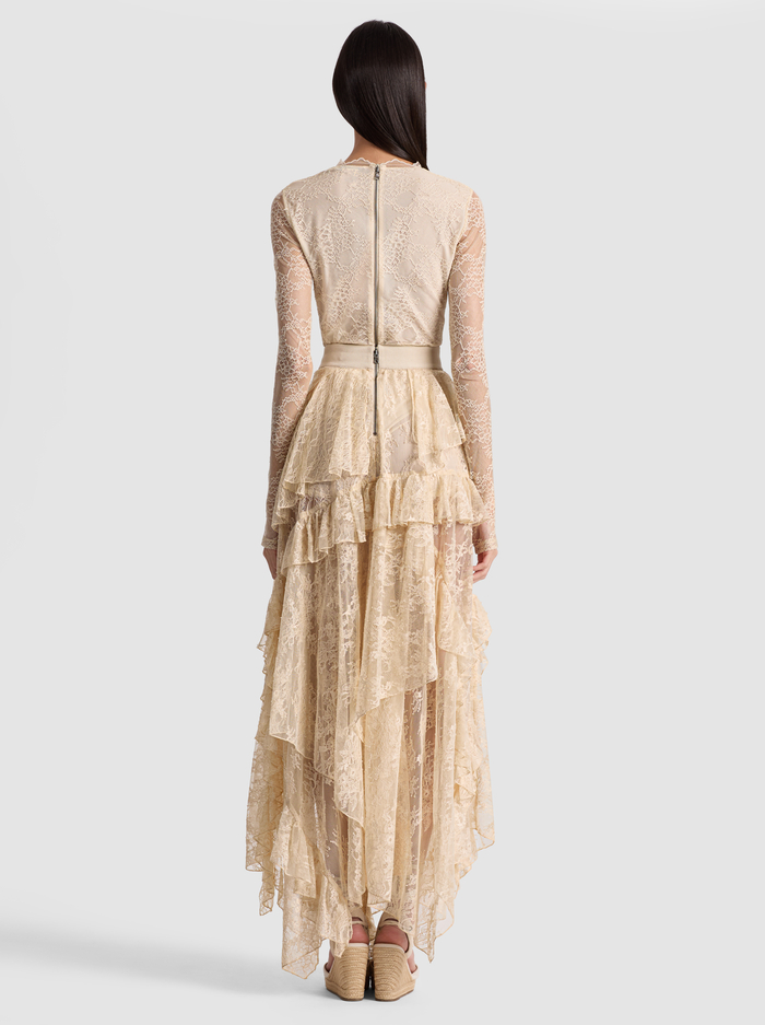 KARYS MIXED MEDIA SKIRT - BISCOTTI image 2 - Alice And Olivia