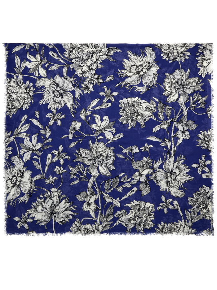 LOLA SCARF - BLOOMING WILD INDIGO - Alice And Olivia