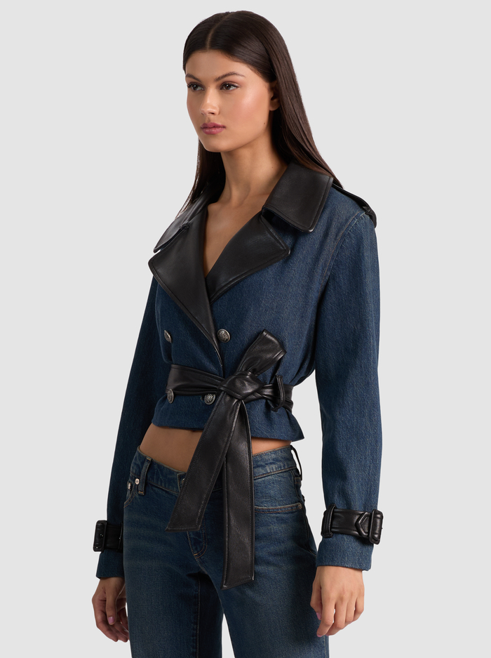 KEITH CROPPED DENIM TRENCH - CLEMENTINE TINT - Alice And Olivia