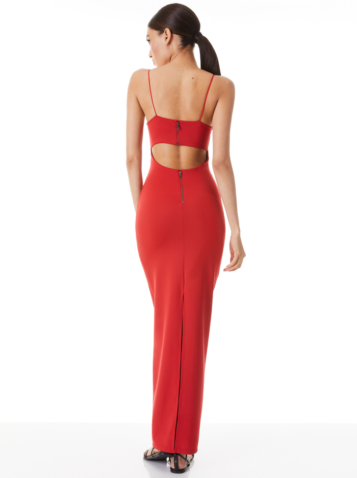 NELLE SPAGHETTI STRAP MAXI DRESS - BRIGHT POPPY image 1 - Alice And Olivia