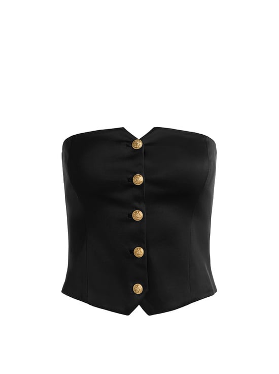 BLACK-KELCEY STRAPLESS VEST