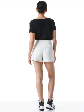WHITE-CADY HIGH WAISTED LEATHER SHORT