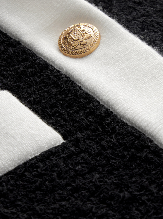 BLACK/SOFT WHITE-CLAIRA CARDIGAN