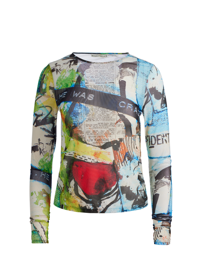 A+O X BASQUIAT DELAINA TOP - CONFIDENTIAL image 2 - Alice And Olivia