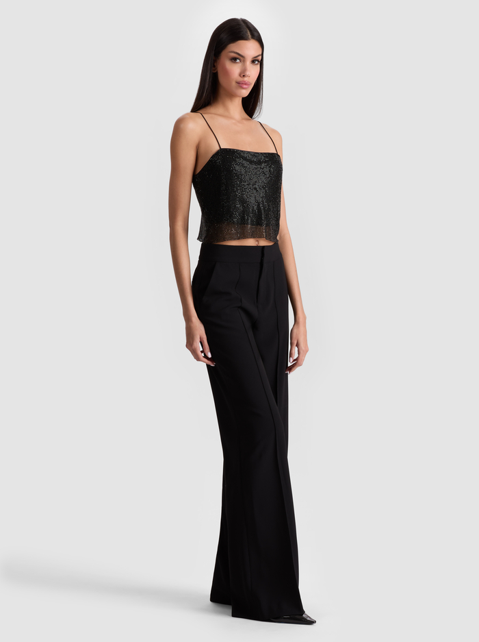 GRAZI CHAINMAIL TOP - BLACK image 4 - Alice And Olivia