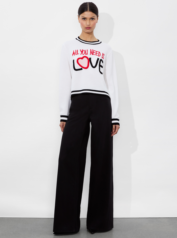 A+O X THE BEATLES RORIE PULLOVER - SOFT WHITE MULTI image 1 - Alice And Olivia