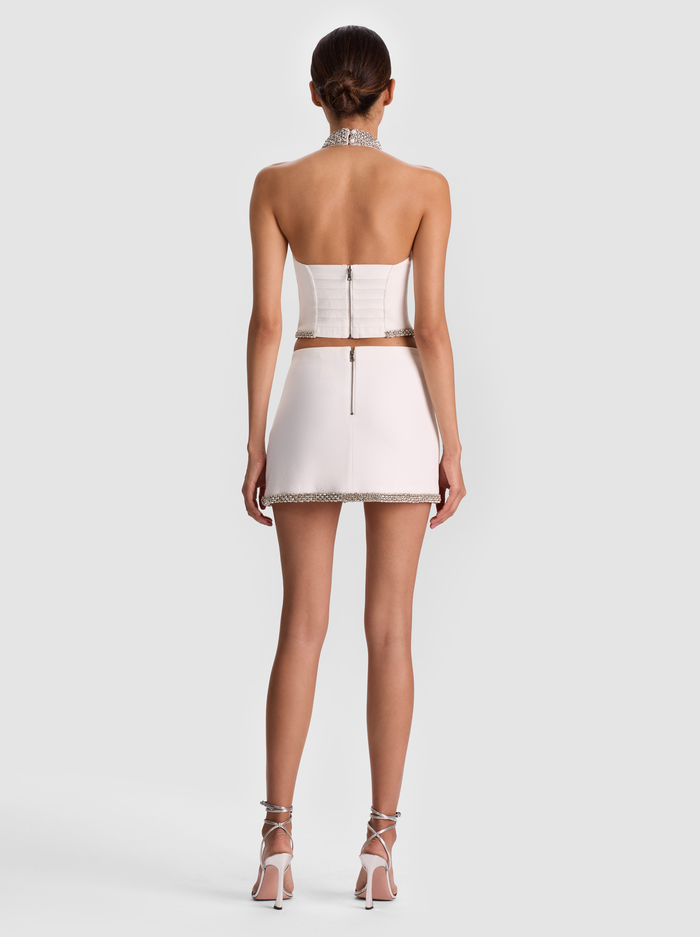 RUBI EMBELLISHED MINI SKIRT - OFF WHITE image 2 - Alice And Olivia