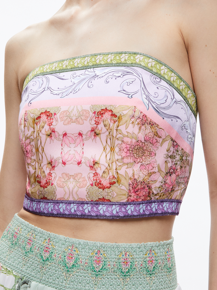 CERESI SMOCKED BACK BANDEAU TOP - FLORAL FEST image 3 - Alice And Olivia