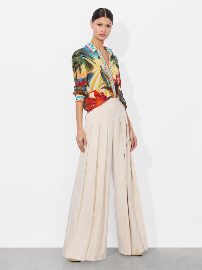 WILLA SILK BLOUSE - ISLAND DREAMS MULTI image 4 - Alice And Olivia