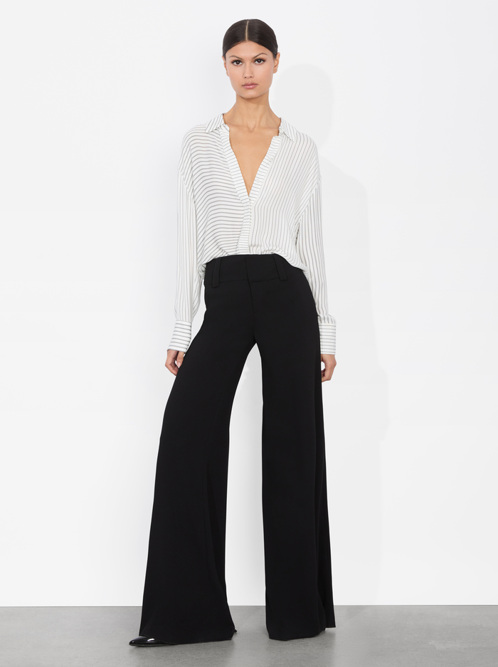 DIMITRA OVERSIZED BUTTON DOWN - PINSTRIPE OFF WHITE/BLACK image 1 - Alice And Olivia