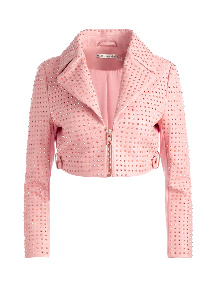 YARDLEY LEATHER JACKET - ROSE/ROSE GOLD image 5 - ALICE + OLIVIA