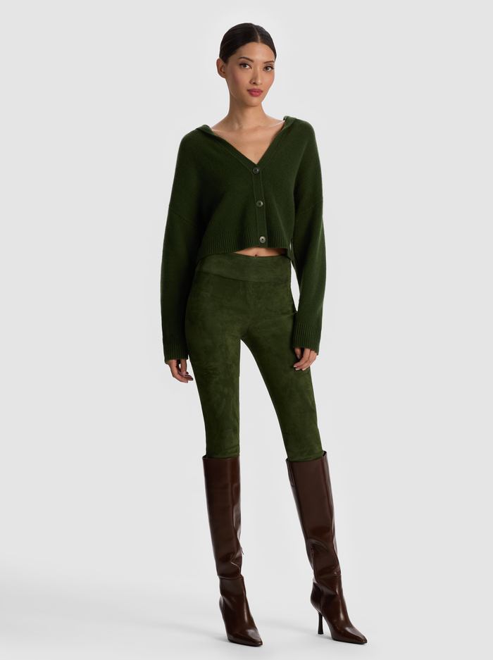 OLIVIA SUEDE LEGGING - DARK OLIVE image 4 - ALICE + OLIVIA