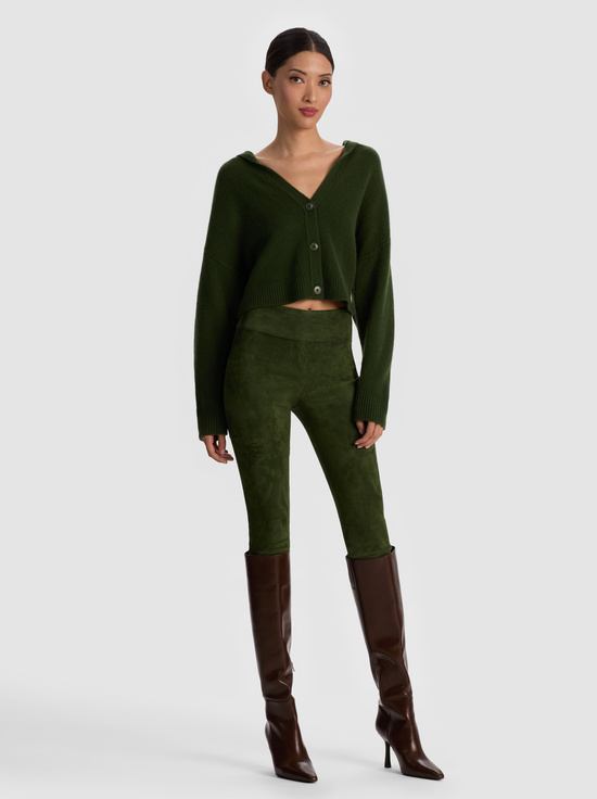 DARK OLIVE-OLIVIA SUEDE LEGGING