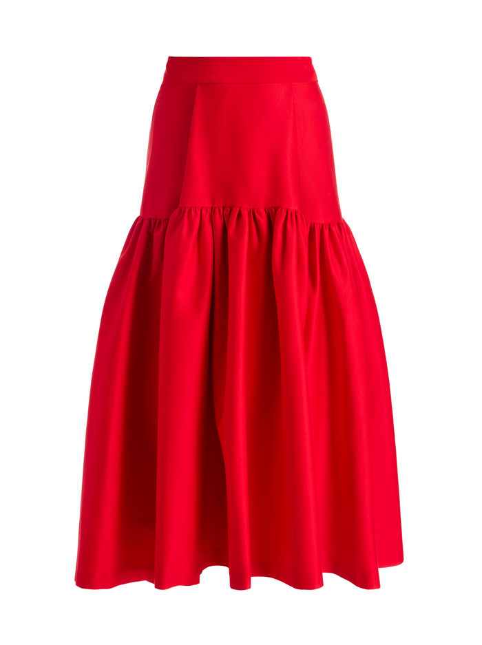 DIANA MIDI SKIRT - BRIGHT RUBY image 5 - Alice And Olivia