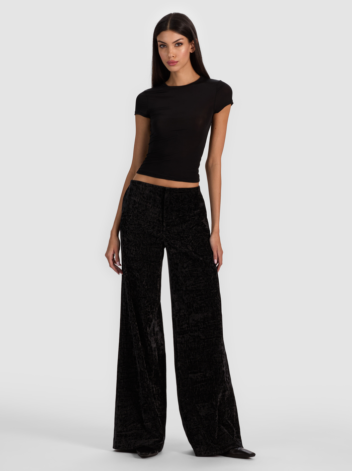 CONOR CLEAN WAIST TROUSER - BLACK image 1 - Alice And Olivia