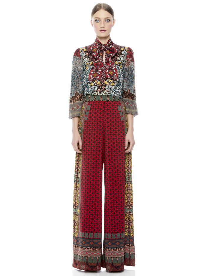 ATHENA FLARED WIDE LEG PANT - ALWAYS FOREVER MULTI image 4 - Alice And Olivia