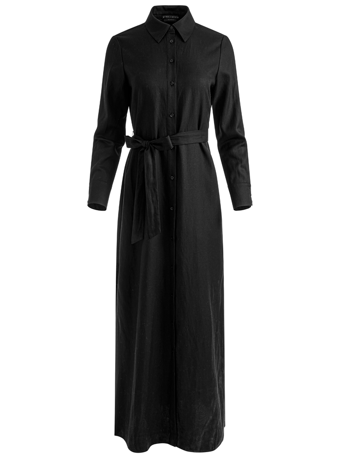 CHASSIDY LINEN MAXI DRESS - BLACK image 5 - Alice And Olivia