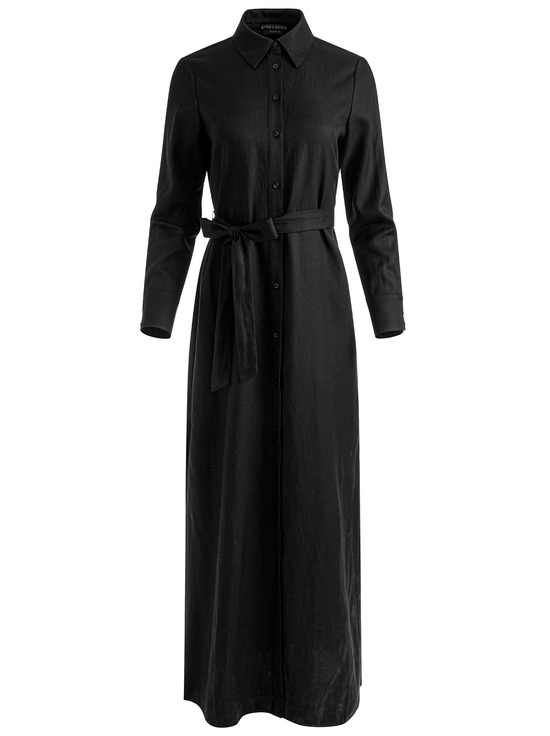 BLACK-CHASSIDY LINEN MAXI DRESS