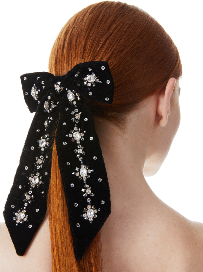 KITTI EMBELLISHED BOW BARRETTE - BLACK - Alice And Olivia