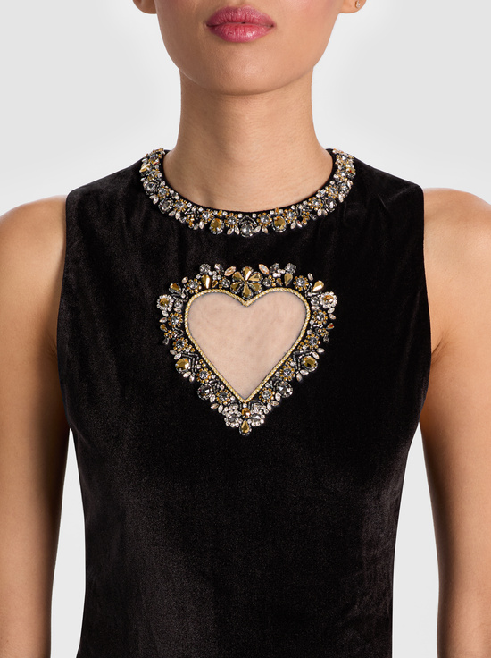 BLACK-ELLA VELVET MINI DRESS