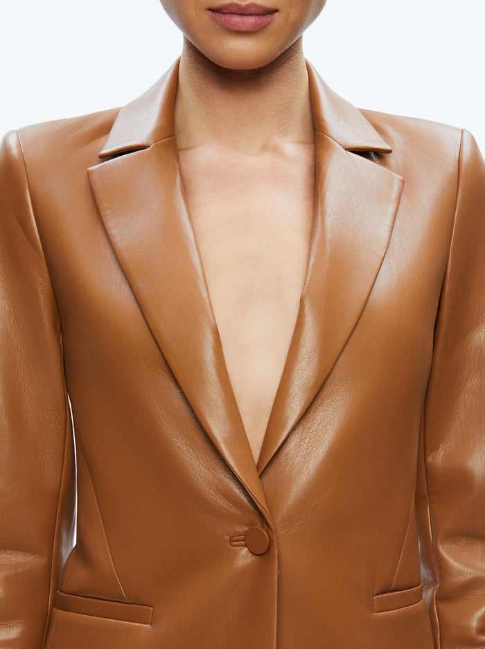 MACEY VEGAN BLAZER - CAMEL image 3 - Alice And Olivia