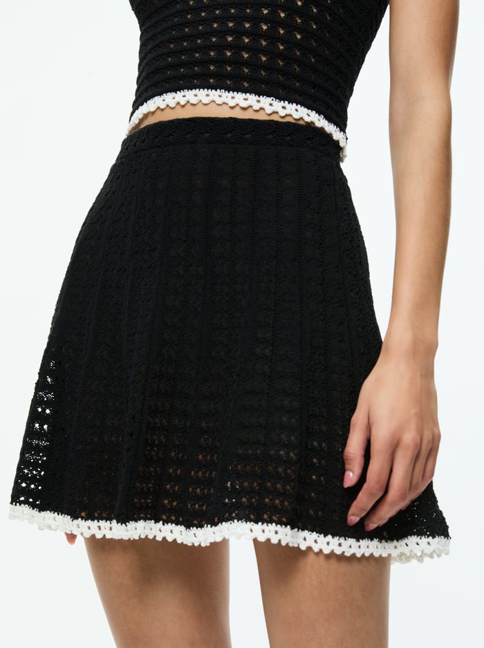 FLORRIE SKIRT - BLACK/VANILLA image 3 - Alice And Olivia