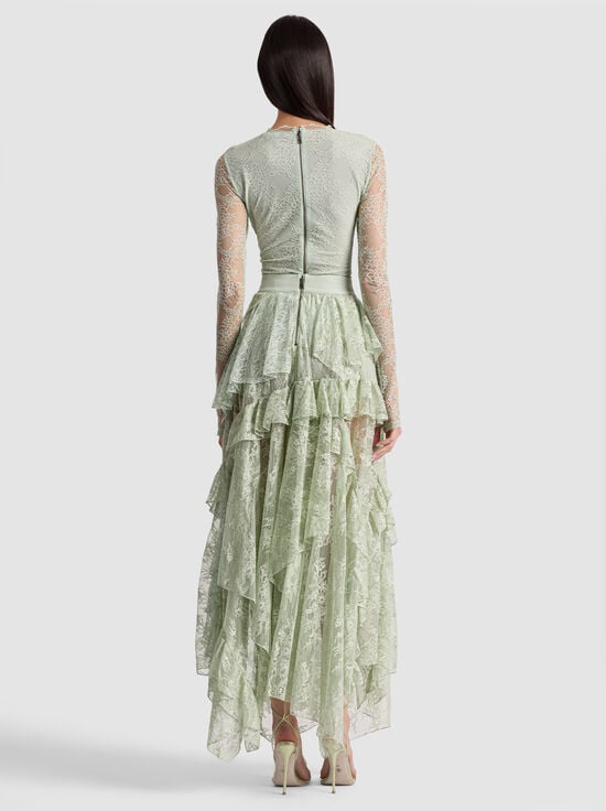 GREEN TEA-TAEYN LACE BODYSUIT