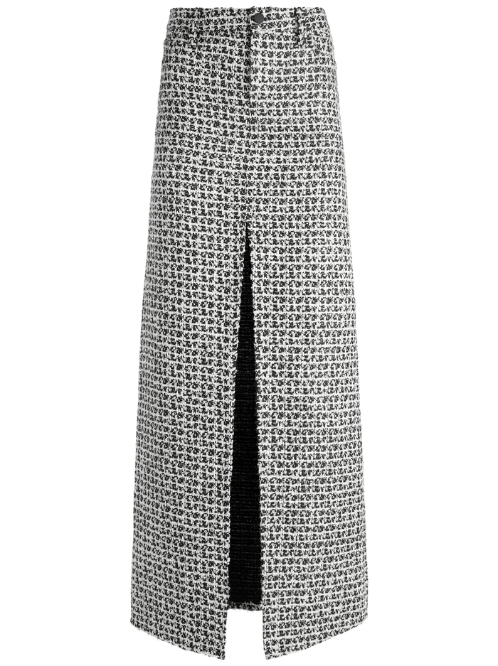 RYE TWEED MAXI SKIRT - BLACK/OFF WHITE image 5 - Alice And Olivia