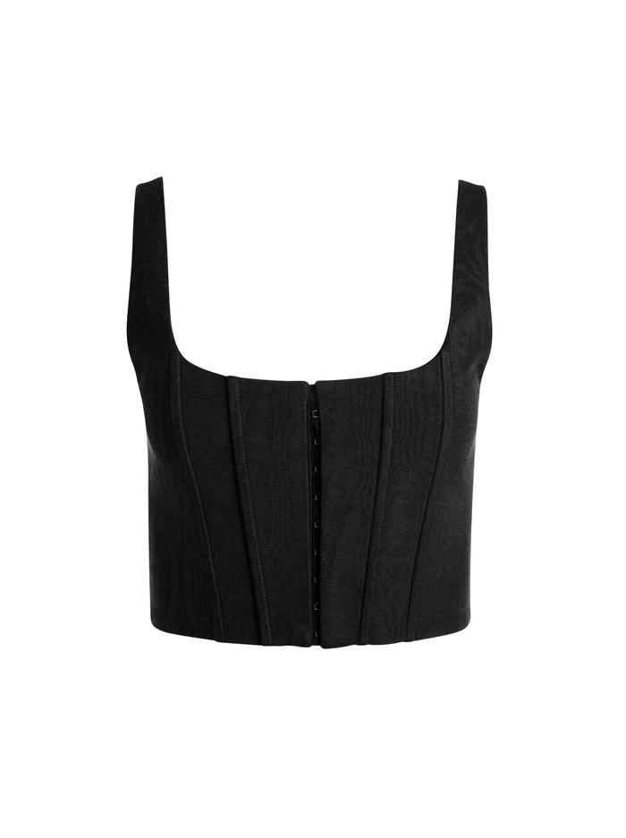 BRESLIN BONED CORSET TOP - BLACK image 5 - Alice And Olivia