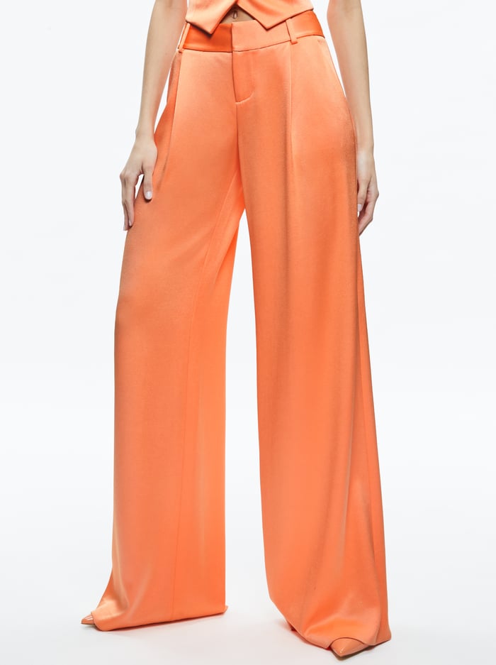 ERIC LOW RISE PANT - CORAL - Alice And Olivia