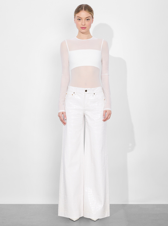 OFF WHITE-BANDEAU LONG SLEEVE BODYSUIT