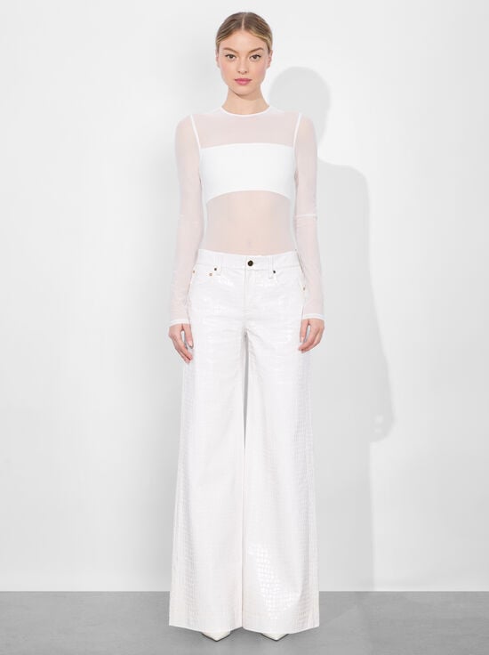 OFF WHITE-BANDEAU LONG SLEEVE BODYSUIT