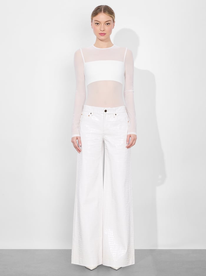 BANDEAU LONG SLEEVE BODYSUIT - OFF WHITE image 1 - Alice And Olivia